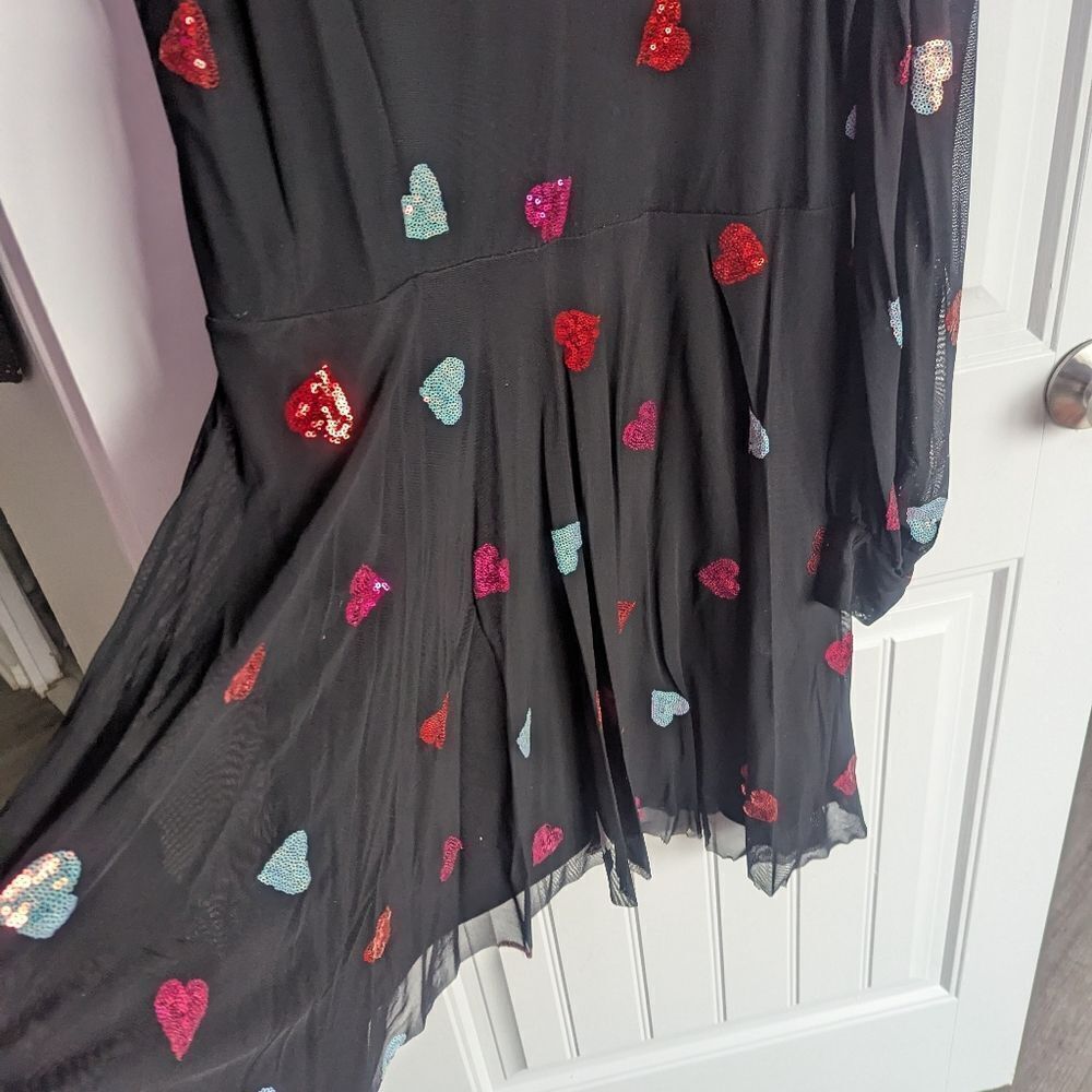 Blackmilk - XXL I Heart Sequins Black Sheer Romance Dress - Picture 6 of 9